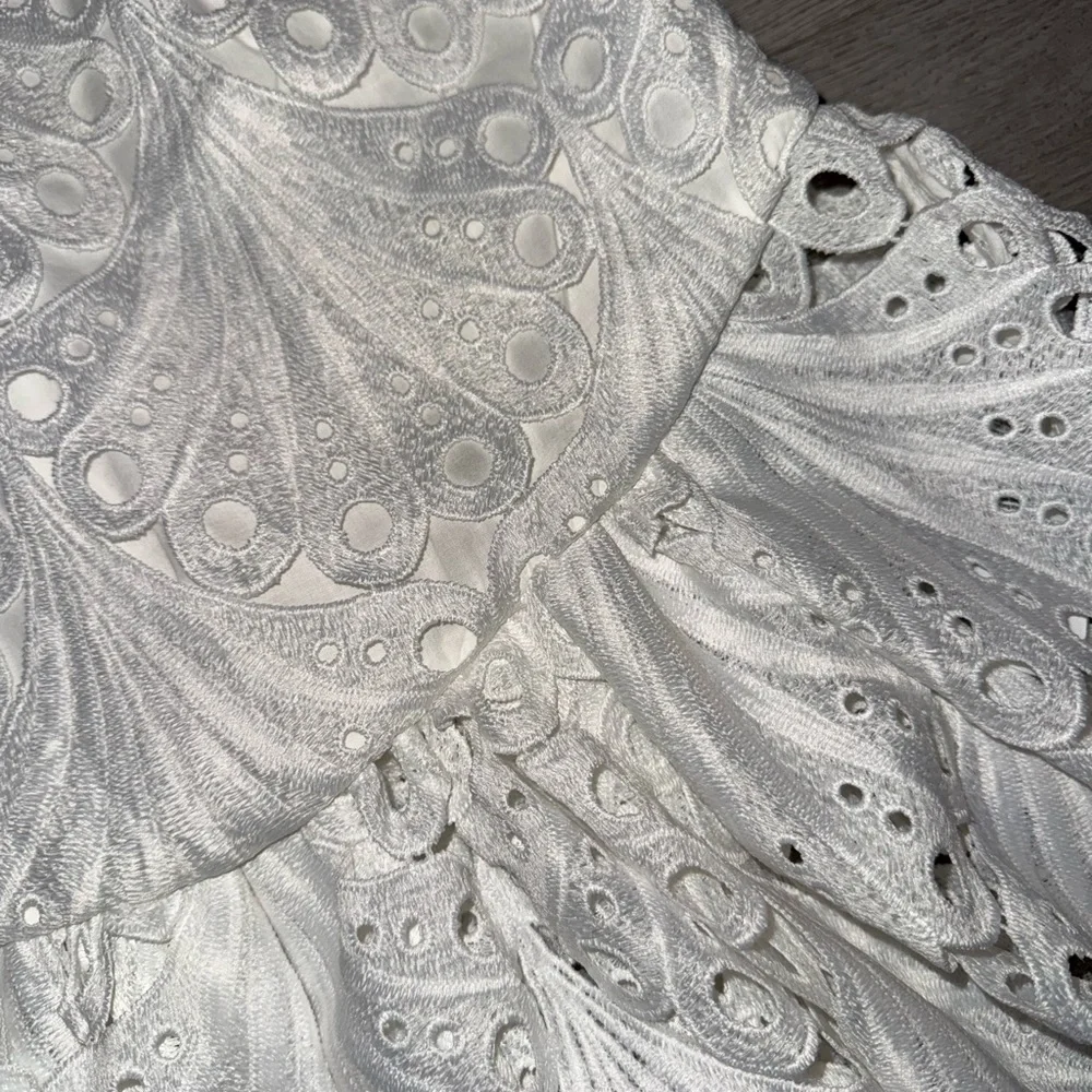 Maje white‎ Julie Guipure lace mini skirt
